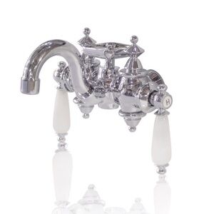 Watermark Fixtures- Bronte Wall Mount Bathroom Faucet Pol. Chrome / Porcelain